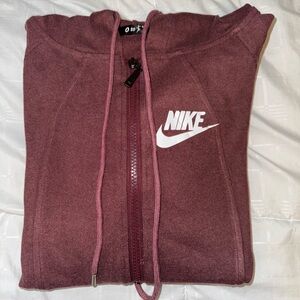 Nike Burgundy Zip-Up Hoodie